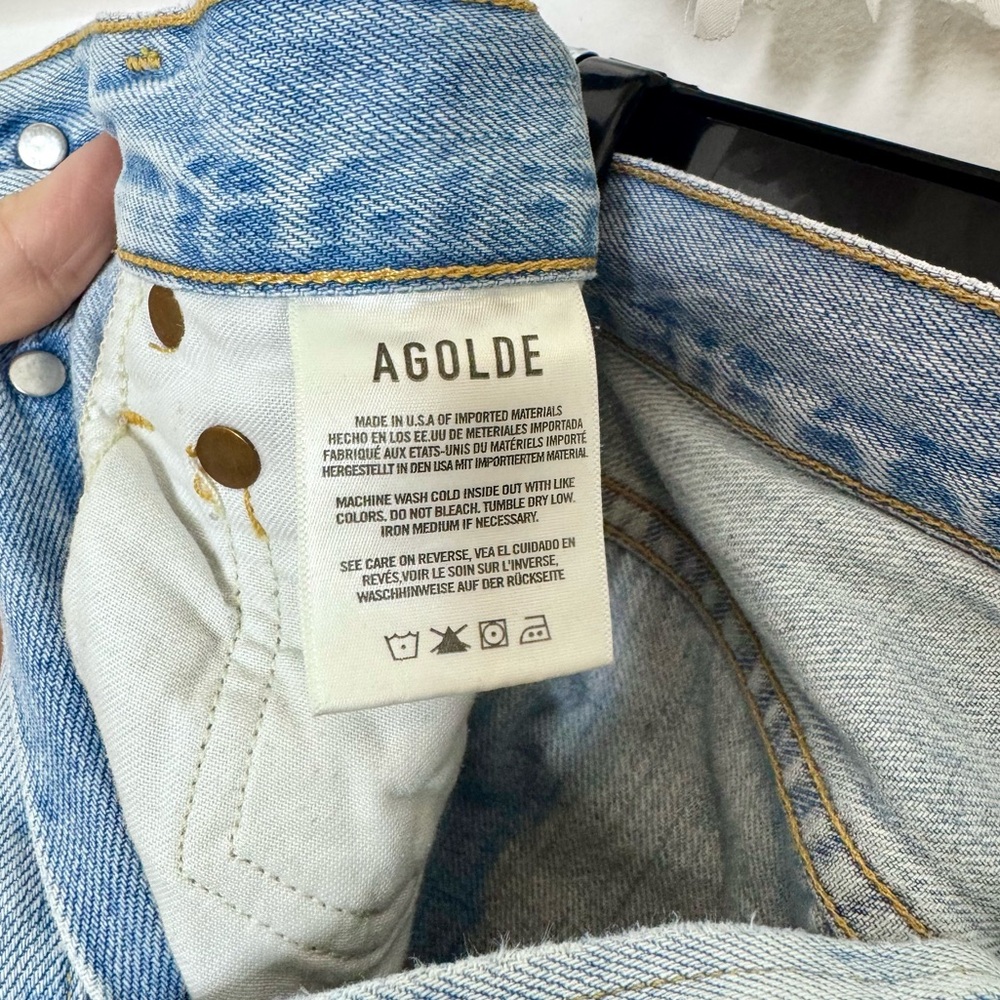 Agolde ‘Riley’ High Rise Straight Leg Cropped Jeans - Picture 9 of 10